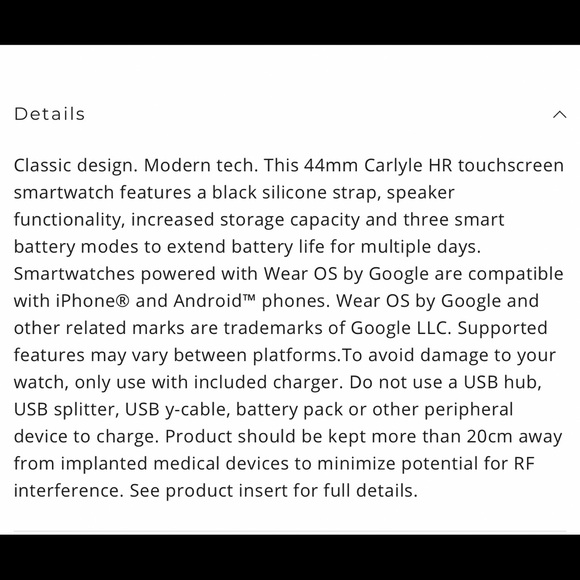 Fossil Gen 5 smart watch black with silicone strap - Picture 3 of 9